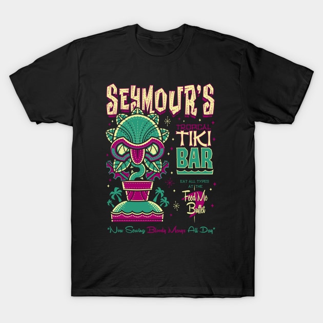 Seymours Tropical Tiki Bar - Creepy Cute Plant - Hawaii Island Vacation T-Shirt by Nemons